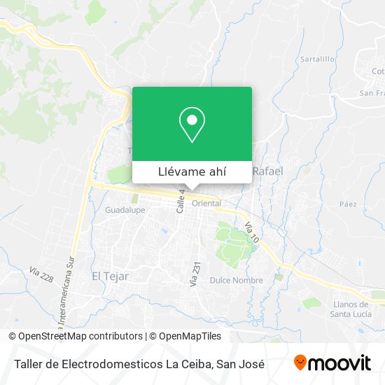 Mapa de Taller de Electrodomesticos La Ceiba
