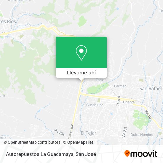 Mapa de Autorepuestos La Guacamaya