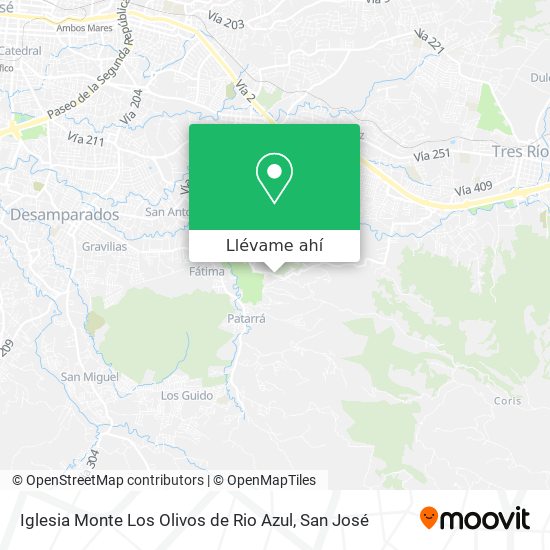 Mapa de Iglesia Monte Los Olivos de Rio Azul