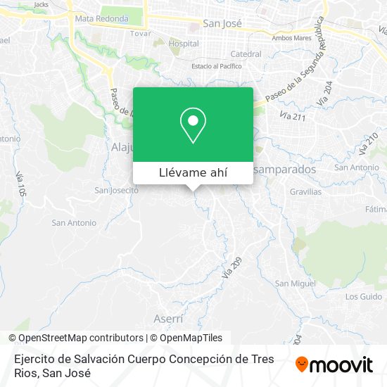 Mapa de Ejercito de Salvación Cuerpo Concepción de Tres Rios