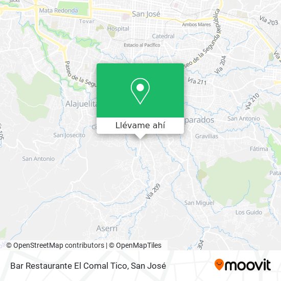 Mapa de Bar Restaurante El Comal Tico