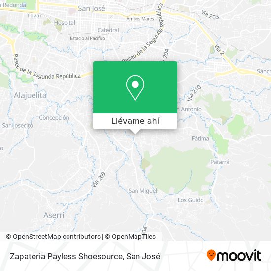 Mapa de Zapateria Payless Shoesource