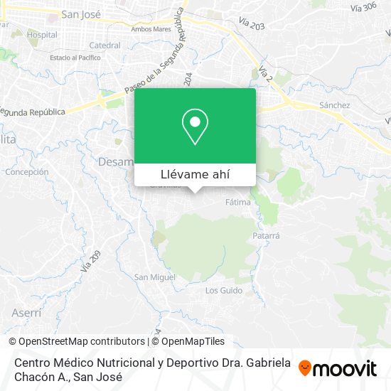 Mapa de Centro Médico Nutricional y Deportivo Dra. Gabriela Chacón A.