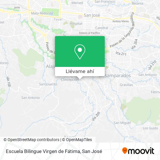 Mapa de Escuela Bilingue Virgen de Fátima