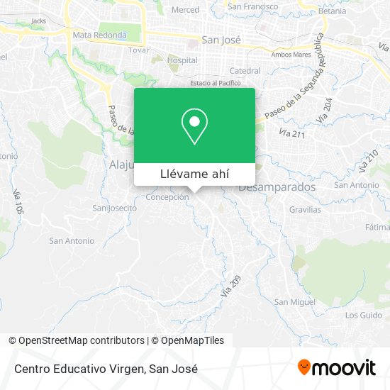 Mapa de Centro Educativo Virgen