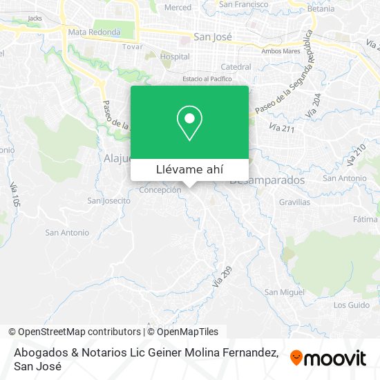 Mapa de Abogados & Notarios Lic Geiner Molina Fernandez