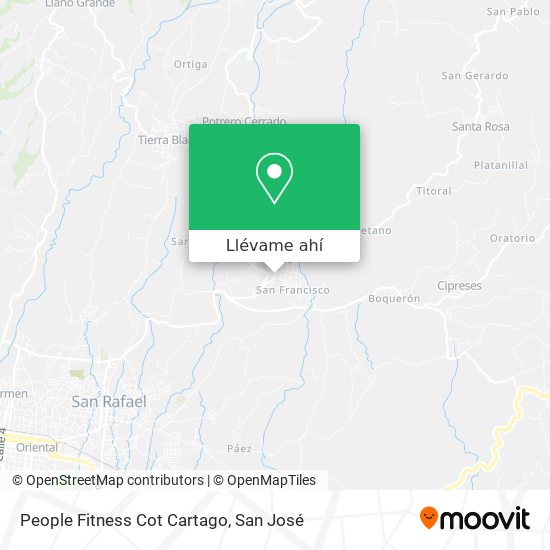 Mapa de People Fitness Cot Cartago