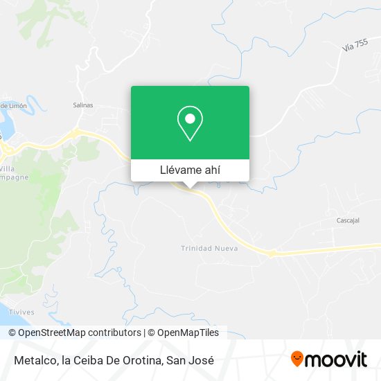 Mapa de Metalco, la Ceiba De Orotina