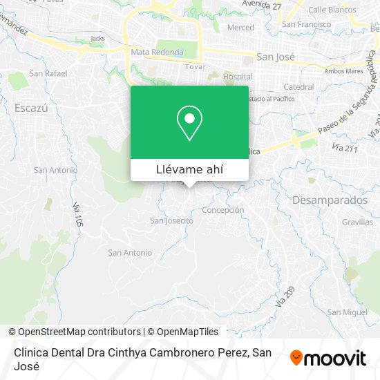 Mapa de Clinica Dental Dra Cinthya Cambronero Perez