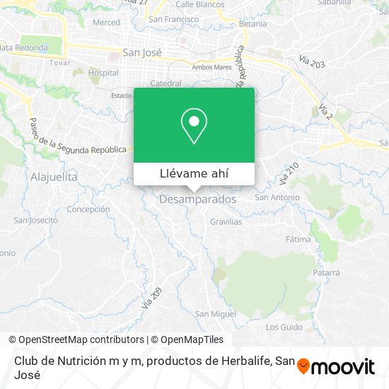 Mapa de Club de Nutrición m y m, productos de Herbalife