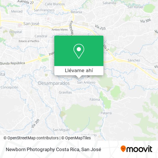 Mapa de Newborn Photography Costa Rica