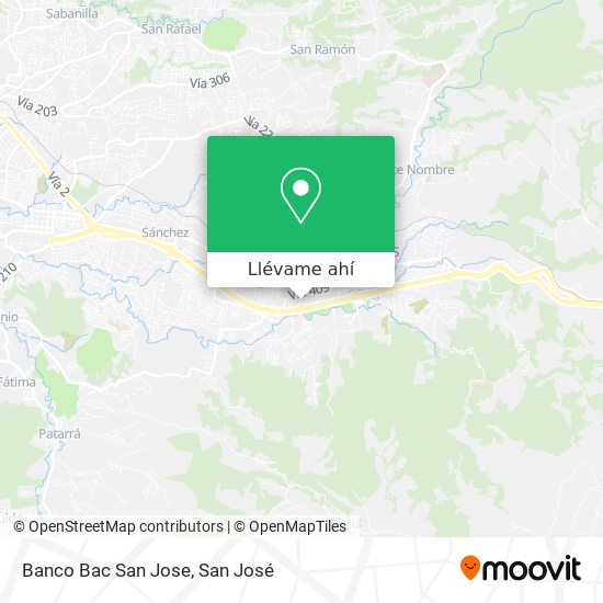 Mapa de Banco Bac San Jose
