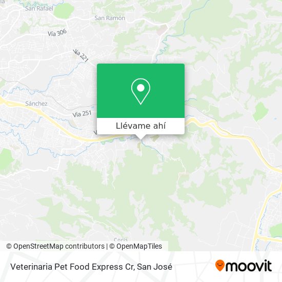 Mapa de Veterinaria Pet Food Express Cr