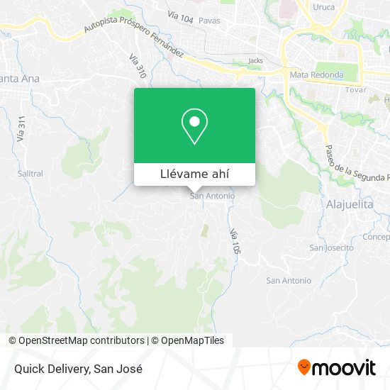 Mapa de Quick Delivery