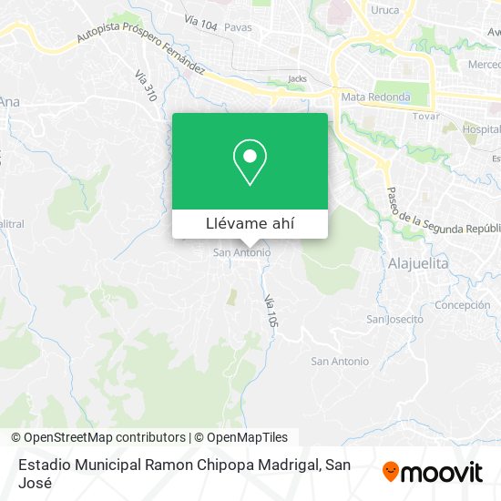 Mapa de Estadio Municipal Ramon Chipopa Madrigal