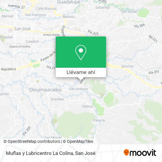 Mapa de Muflas y Lubricentro La Colina