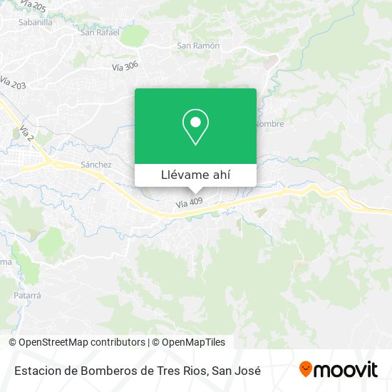 Mapa de Estacion de Bomberos de Tres Rios
