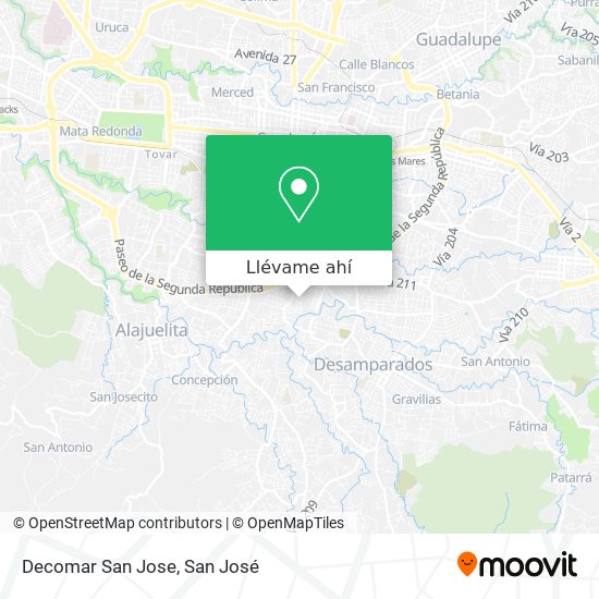 Mapa de Decomar San Jose