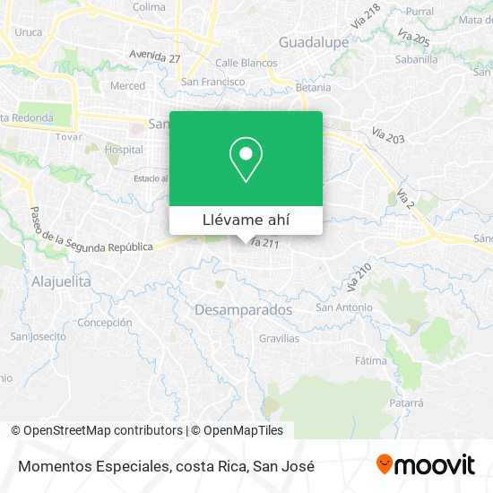 Mapa de Momentos Especiales, costa Rica