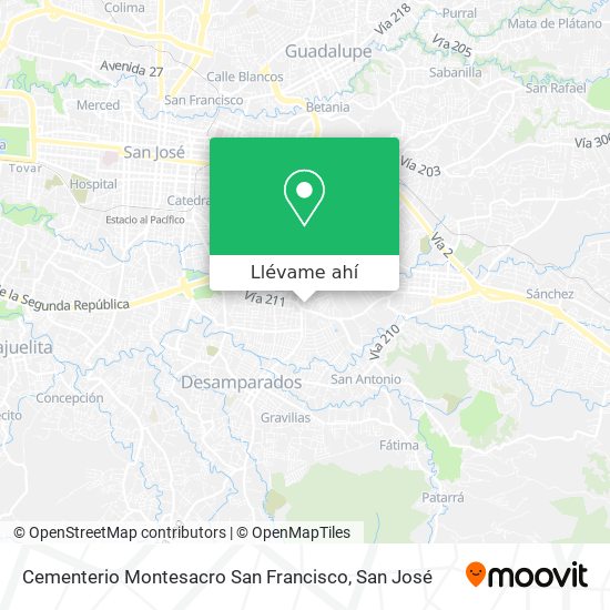 Mapa de Cementerio Montesacro San Francisco