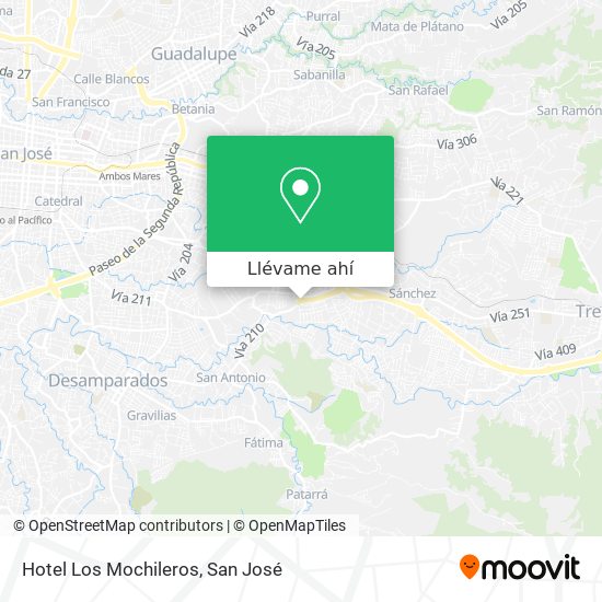 Mapa de Hotel Los Mochileros