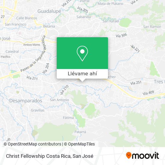 Mapa de Christ Fellowship Costa Rica