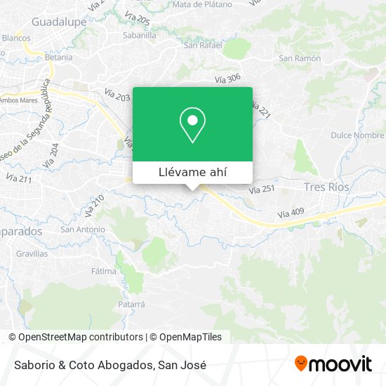 Mapa de Saborio & Coto Abogados