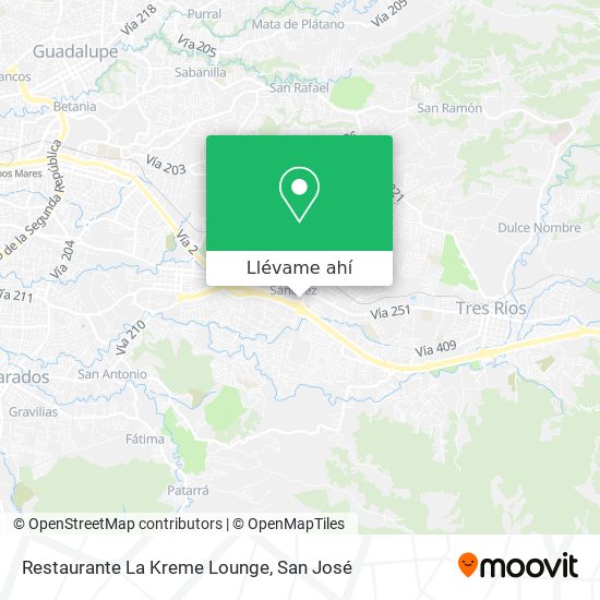 Mapa de Restaurante La Kreme Lounge