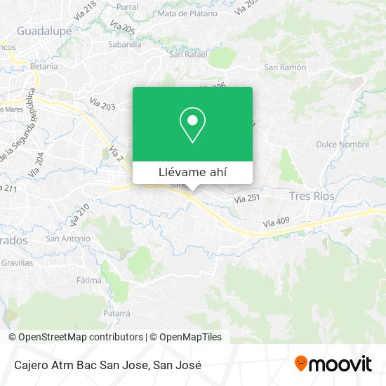Mapa de Cajero Atm Bac San Jose