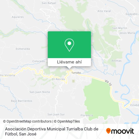 Mapa de Asociación Deportiva Municipal Turrialba Club de Fútbol