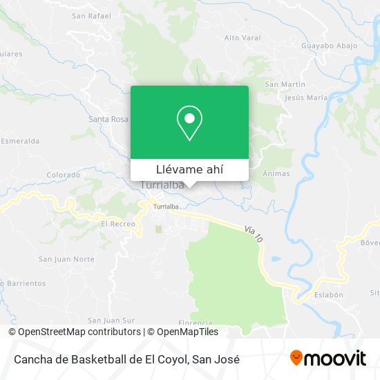 Mapa de Cancha de Basketball de El Coyol