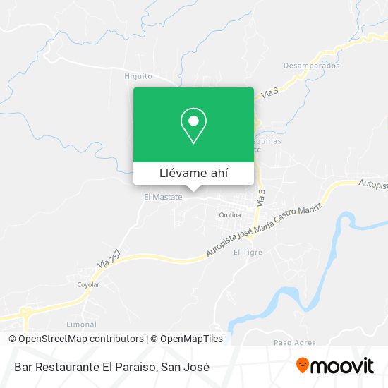 Mapa de Bar Restaurante El Paraiso