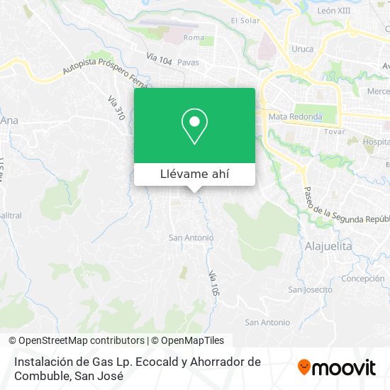 Mapa de Instalación de Gas Lp. Ecocald y Ahorrador de Combuble