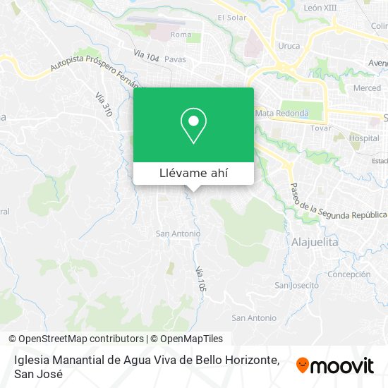 Mapa de Iglesia Manantial de Agua Viva de Bello Horizonte