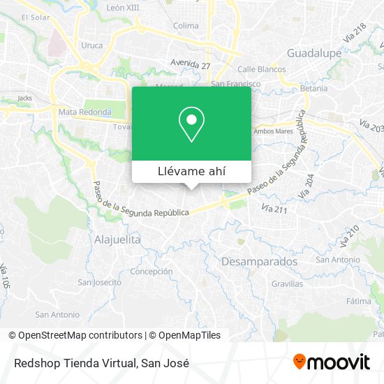 Mapa de Redshop Tienda Virtual