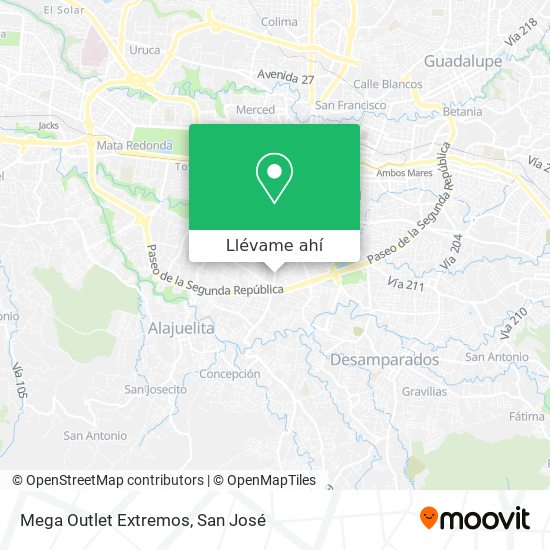 Mapa de Mega Outlet Extremos