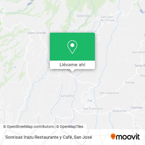 Mapa de Sonrisas Irazu Restaurante y Café