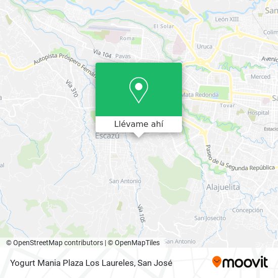 Mapa de Yogurt Mania Plaza Los Laureles