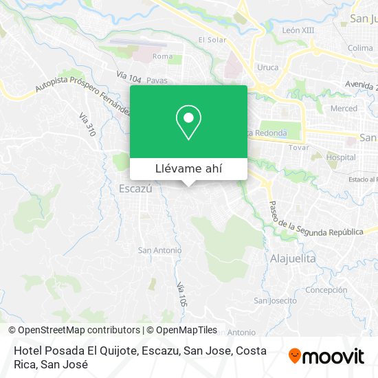 Mapa de Hotel Posada El Quijote, Escazu, San Jose, Costa Rica