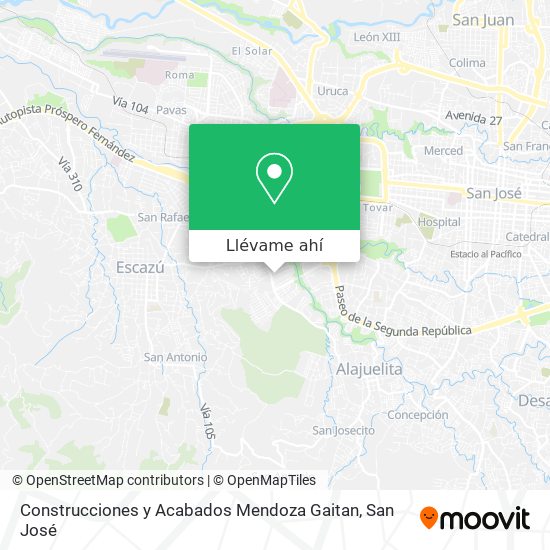 Mapa de Construcciones y Acabados Mendoza Gaitan