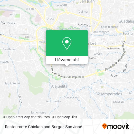 Mapa de Restaurante Chicken and Burger