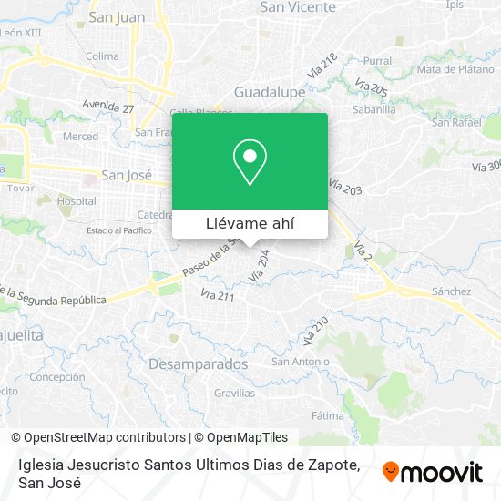 Mapa de Iglesia Jesucristo Santos Ultimos Dias de Zapote
