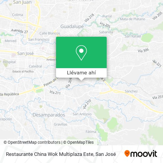 Mapa de Restaurante China Wok Multiplaza Este