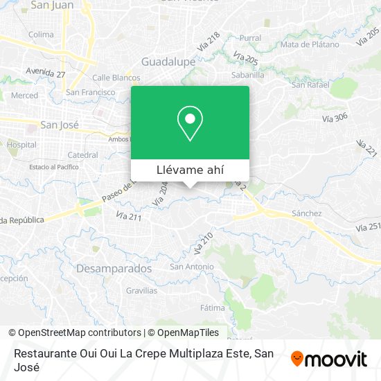 Mapa de Restaurante Oui Oui La Crepe Multiplaza Este