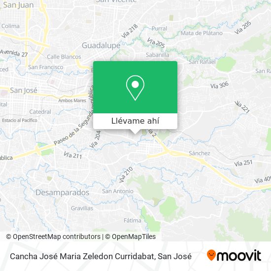 Mapa de Cancha José Maria Zeledon Curridabat