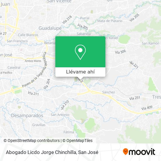 Mapa de Abogado Licdo Jorge Chinchilla