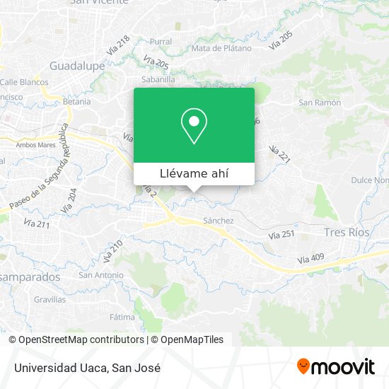 Mapa de Universidad Uaca