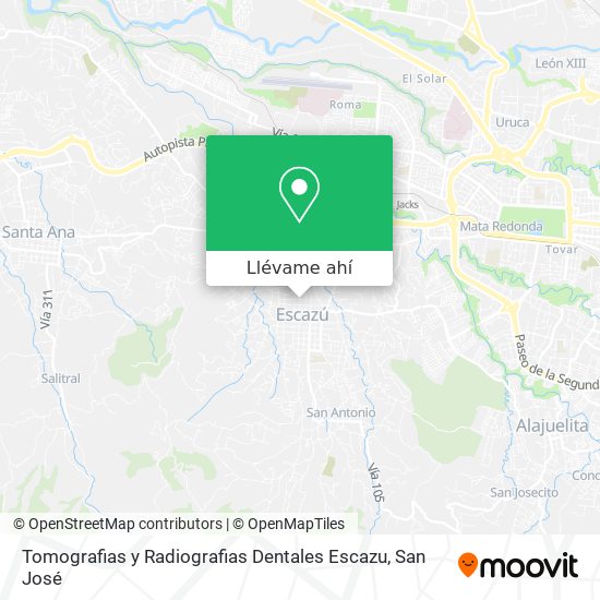 Mapa de Tomografias y Radiografias Dentales Escazu