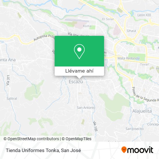 Mapa de Tienda Uniformes Tonka