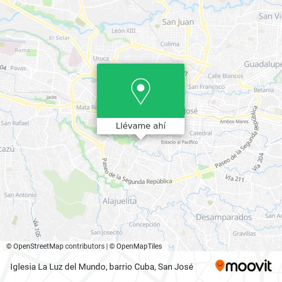 Mapa de Iglesia La Luz del Mundo, barrio Cuba